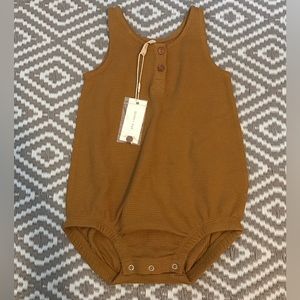 Quincy Mae Gold Camel Brown Bubble Romper NWT 2-3 Year